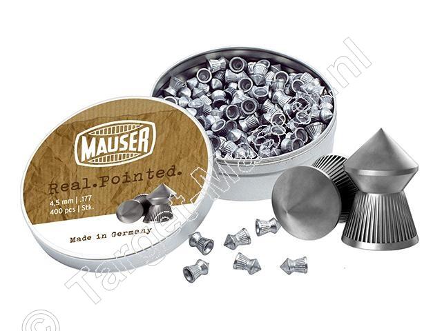 Mauser Real Pointed 4.50mm Airgun Pellets tin of 400